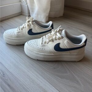 Nike Court Vision Alta White and Blue Sneakers